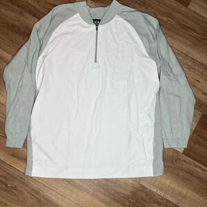 Oakley Golf Sweater Men  Gray Solid 1/4 Zip Pullover Panel Front Golfer 2XL